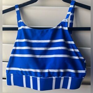 DSG - XS - NWT - Blue and White Striped Swim Top- Adjustable Straps